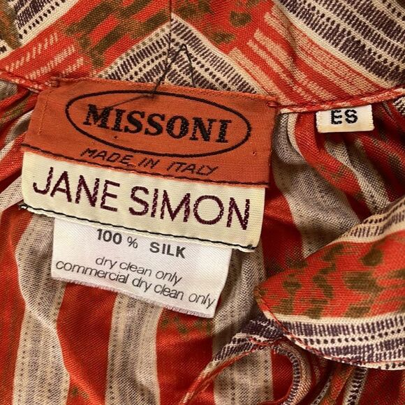 Vintage 70’s Missoni Silk Signature Front Strap Dress Size S / excellent - Picture 8 of 8